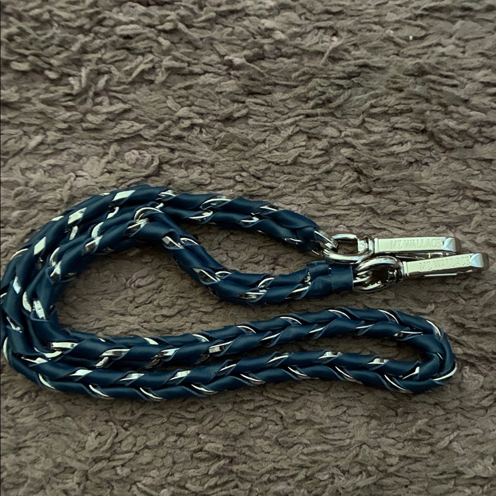 MZ Wallace Navy and Silver Chain Strap